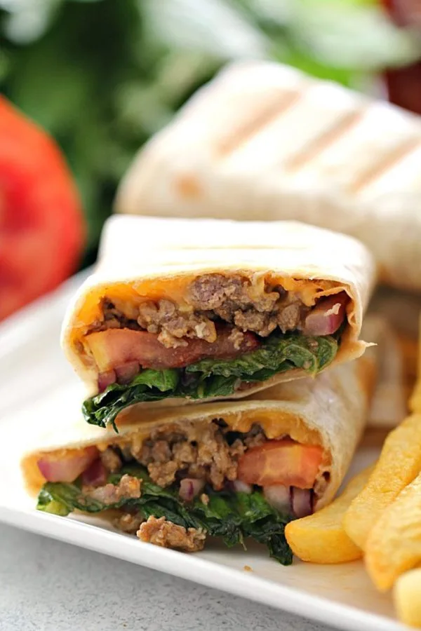 Bacon Cheddar Cheeseburger Wrap